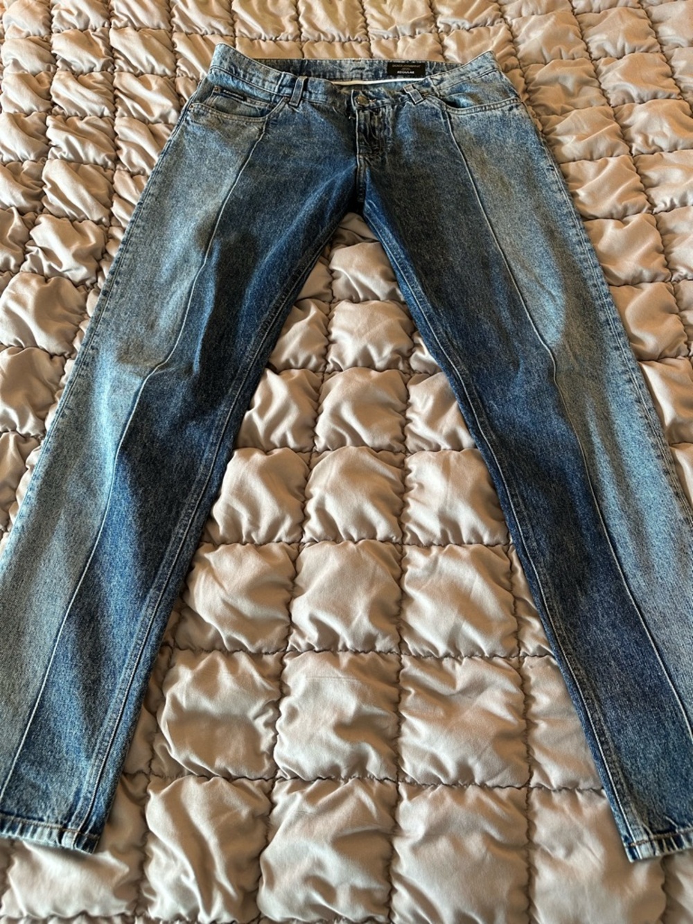 Men's Blue Washed Jeans - Classic Denim Style